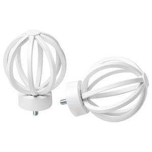 IKEA TALLBARSMAL Finials, 1 pair, white 2 ¼ " BRAND NEW 405.612.73